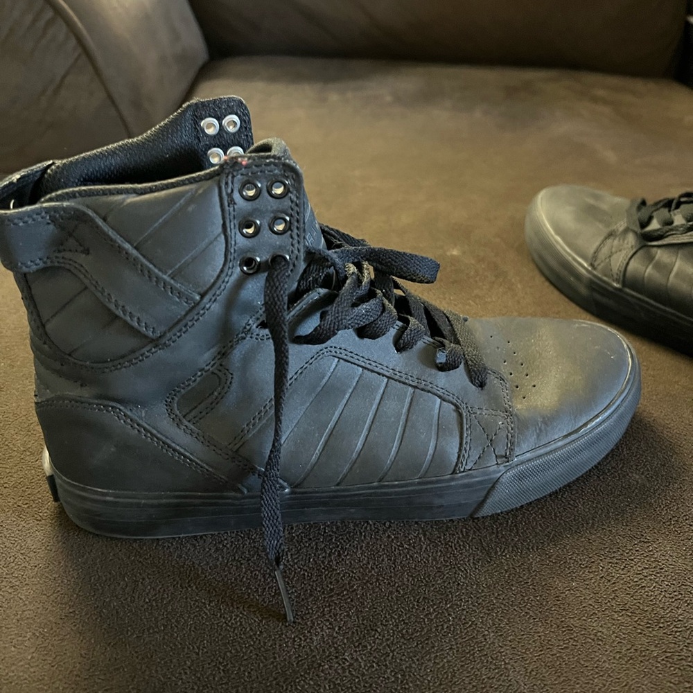 Supra Black High-Top Sneakers- men’s size 9 - Picture 5 of 7